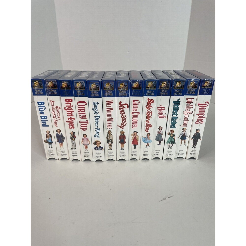 New Shirley Temple Lot Of 13 VHS Tapes, Sealed, Vintage, Slim Case.